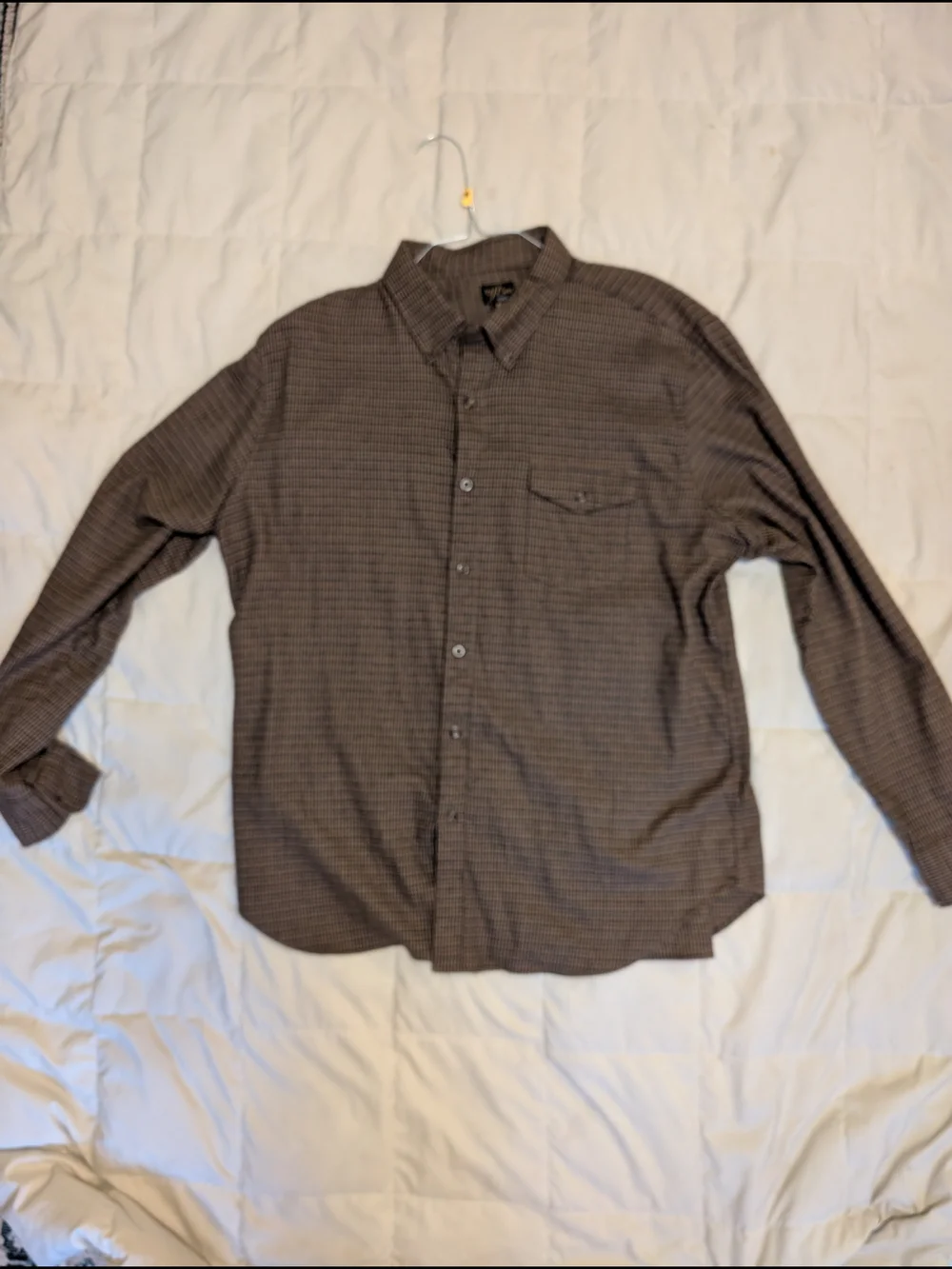​J.Crew Men’s Cotton Cashmere Blend Button-Down Shirt – Brown Houndstooth – XL